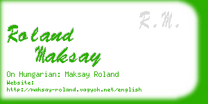 roland maksay business card